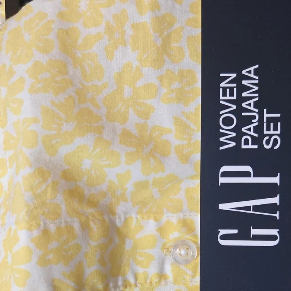 GAP Yellow Floral Cotton Pajama Short Set NWT - Picture 5 of 5
